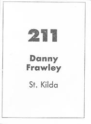 1990 Select AFL Stickers #211 Danny Frawley Back